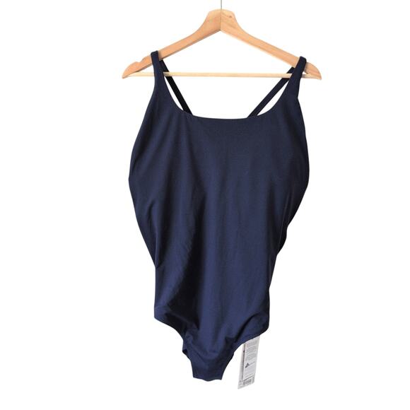 NWT $108 Athleta Swimsuit XL Adriata One Piece UPF Navy Blue Slimming Fit NEW - Picture 9 of 10
